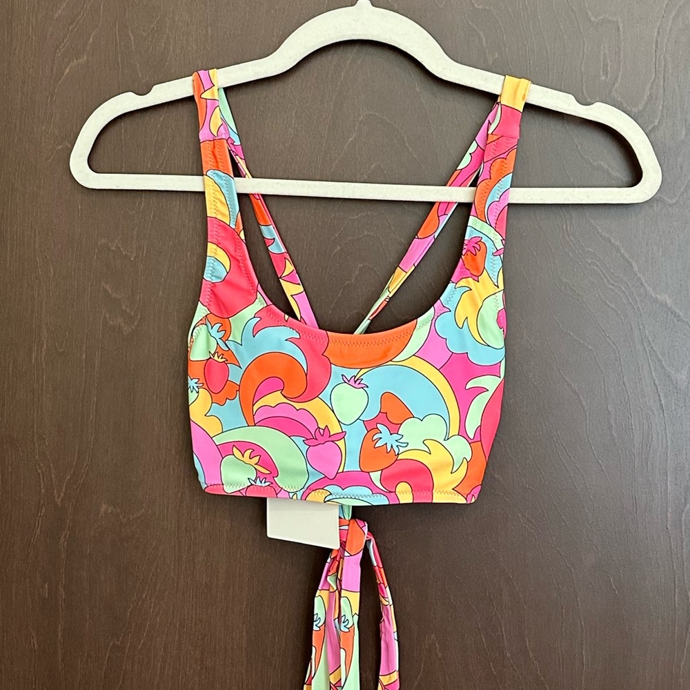 Kulani Kinis Crop Tie Back Juicy Fruit Bikini Top